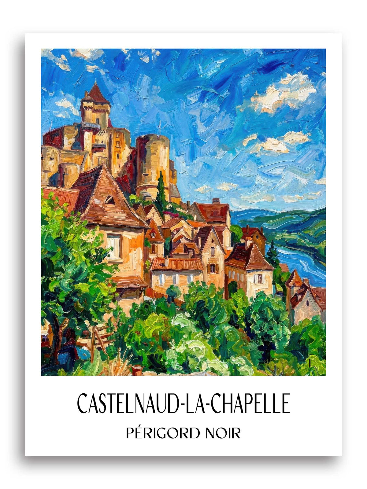 castelnaud-la-chapelle-périgord-noir-frankreich-poster-oil-painting-oelgemaelde