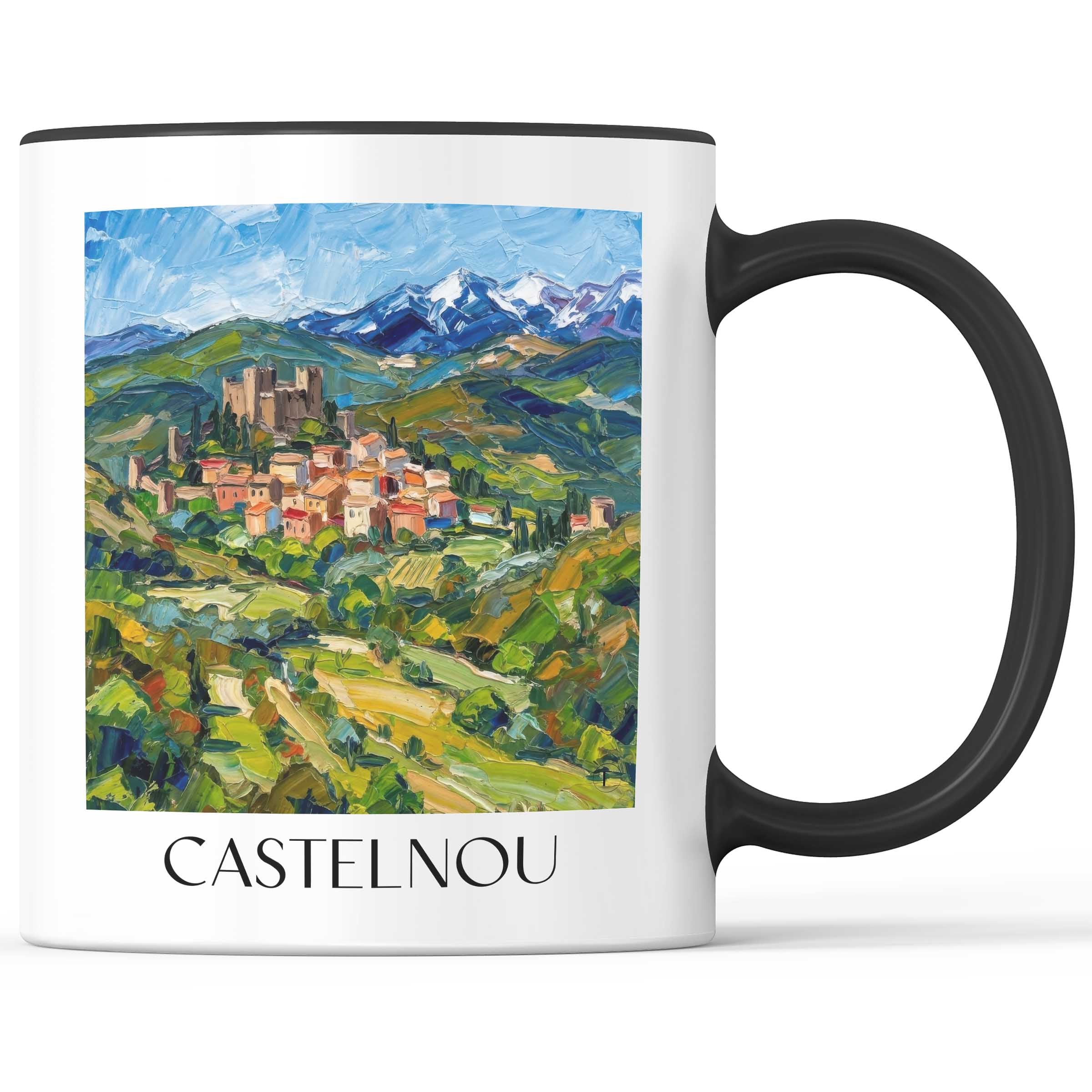 castelnou--aspres-frankreich-kaffeebecher-oil-painting-oelgemaelde