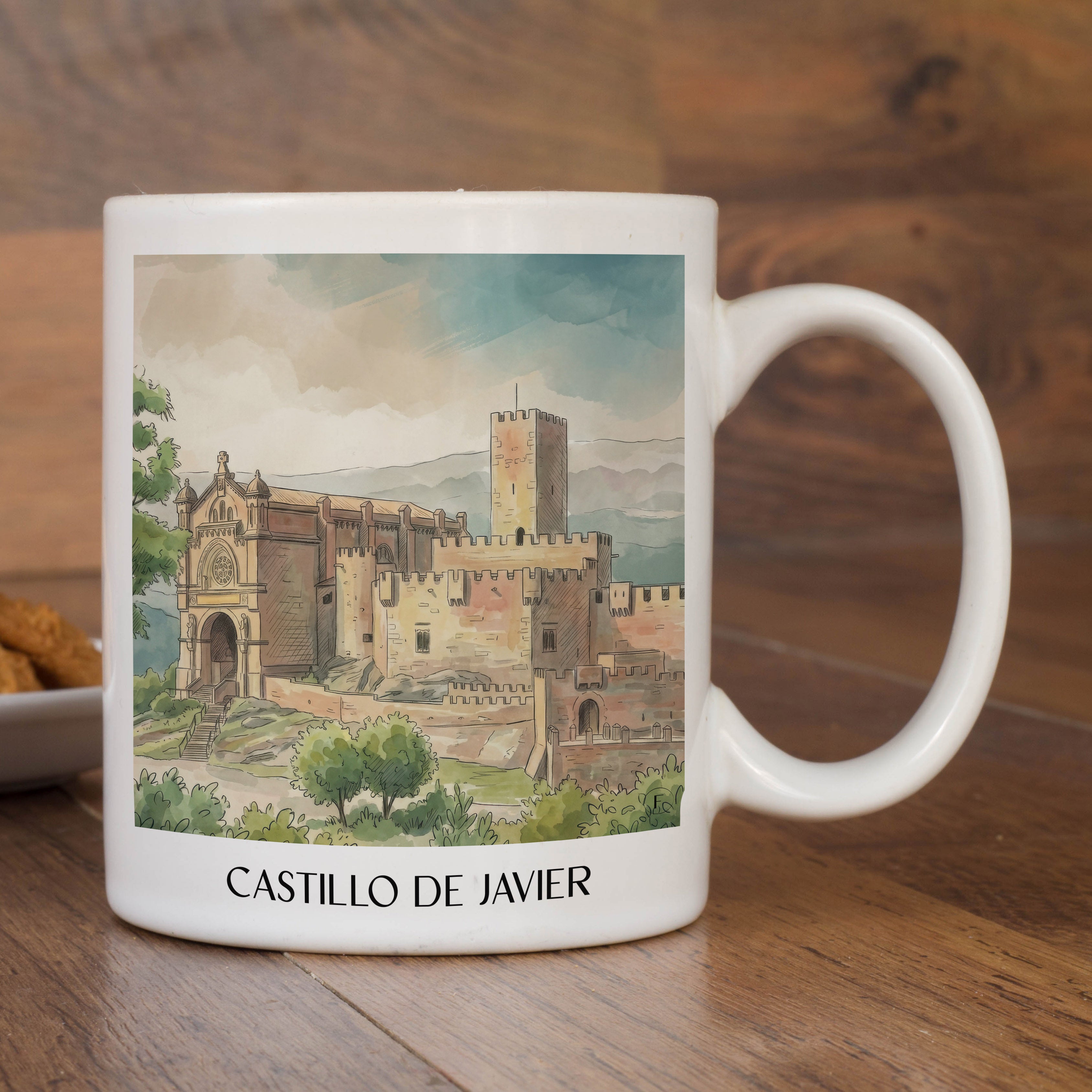 castillo-de-javier-spanien-spanien-kaffeebecher-aquarell
