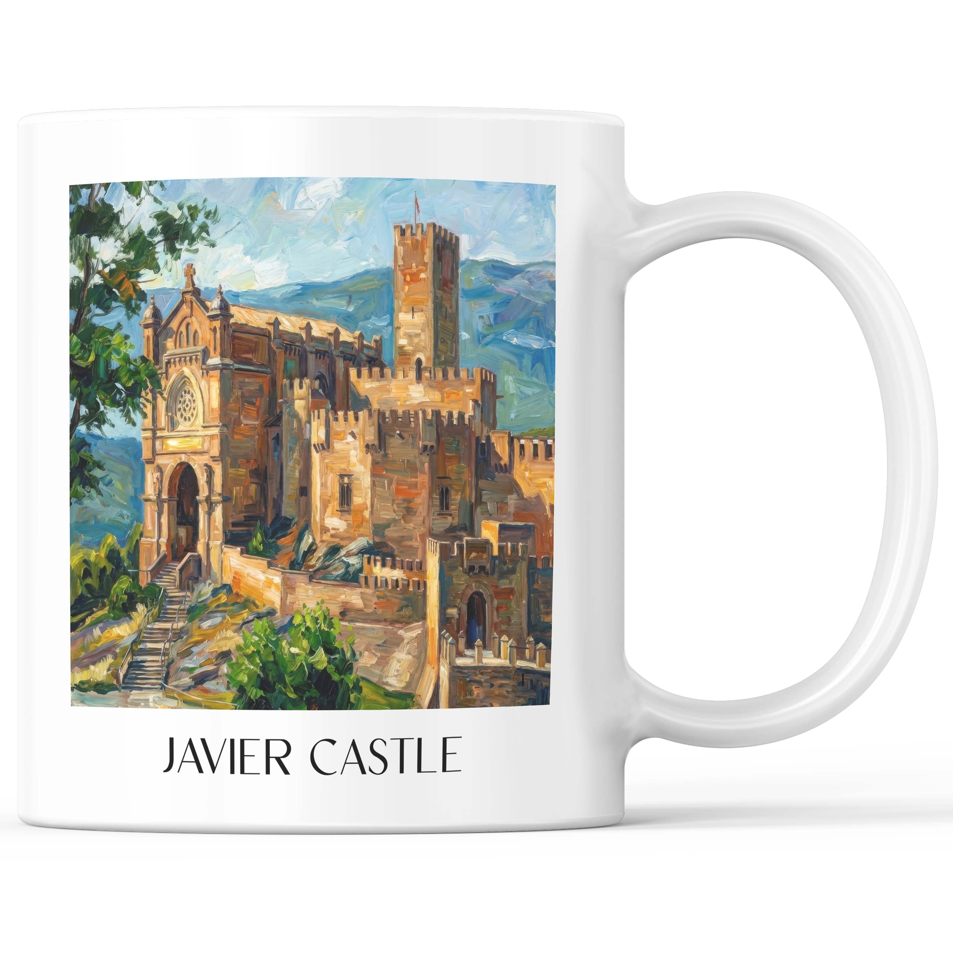 Castillo de Javier Kaffeebecher - Spanien - Spanien und Spanien Becher - Kaffeetasse im Ölgemälde Stil - favplace