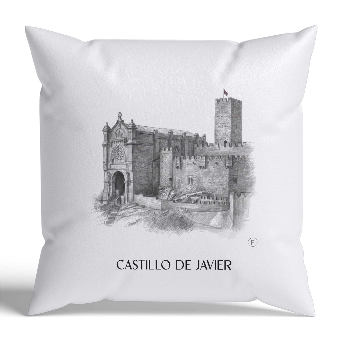 castillo-de-javier-spanien-spanien-kissenbezug-bleistift-zeichnung-drawing