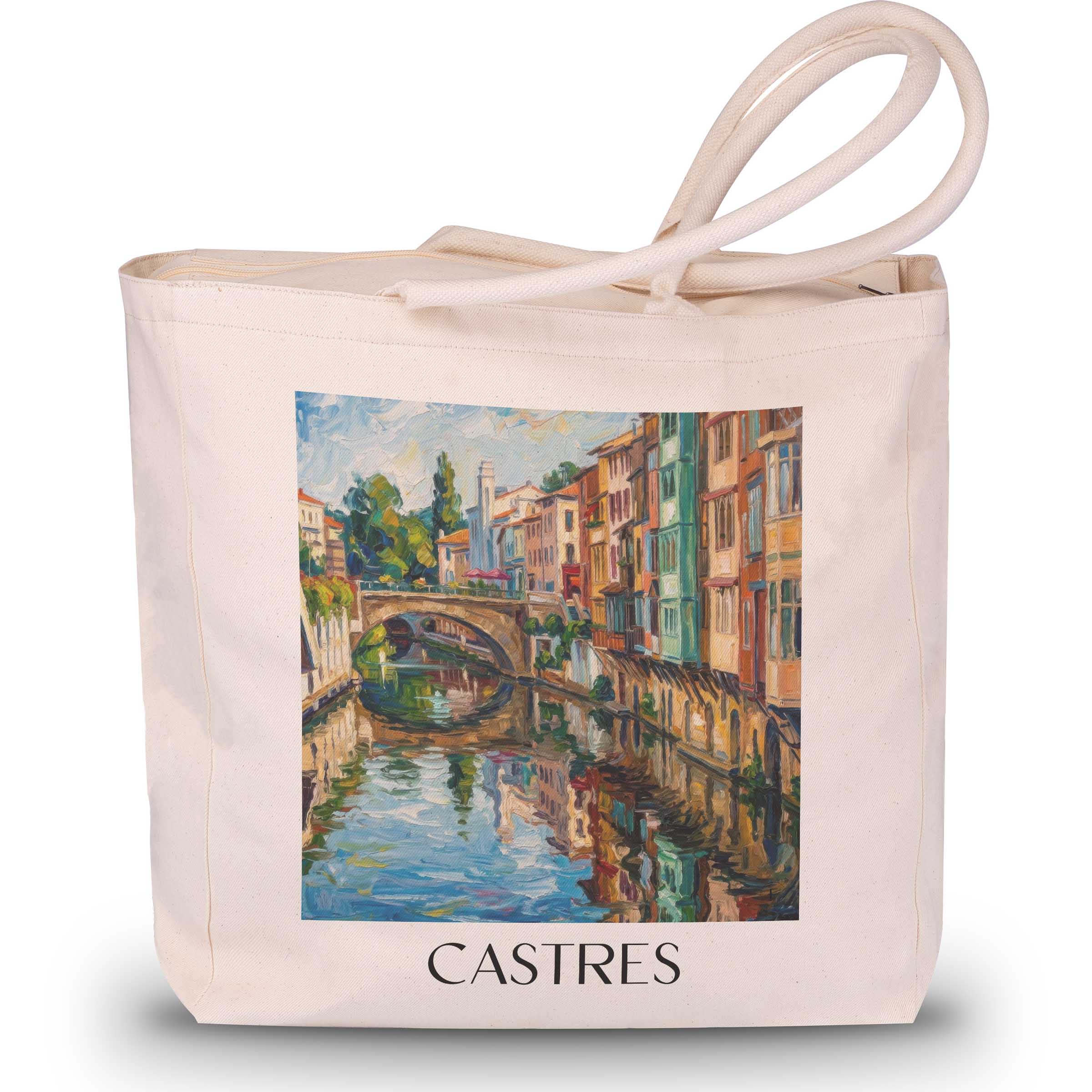Castres Shopping Tasche - Pays d'Autan - Frankreich Tote Bag - Einkaufstasche im Ölgemälde Stil - favplace