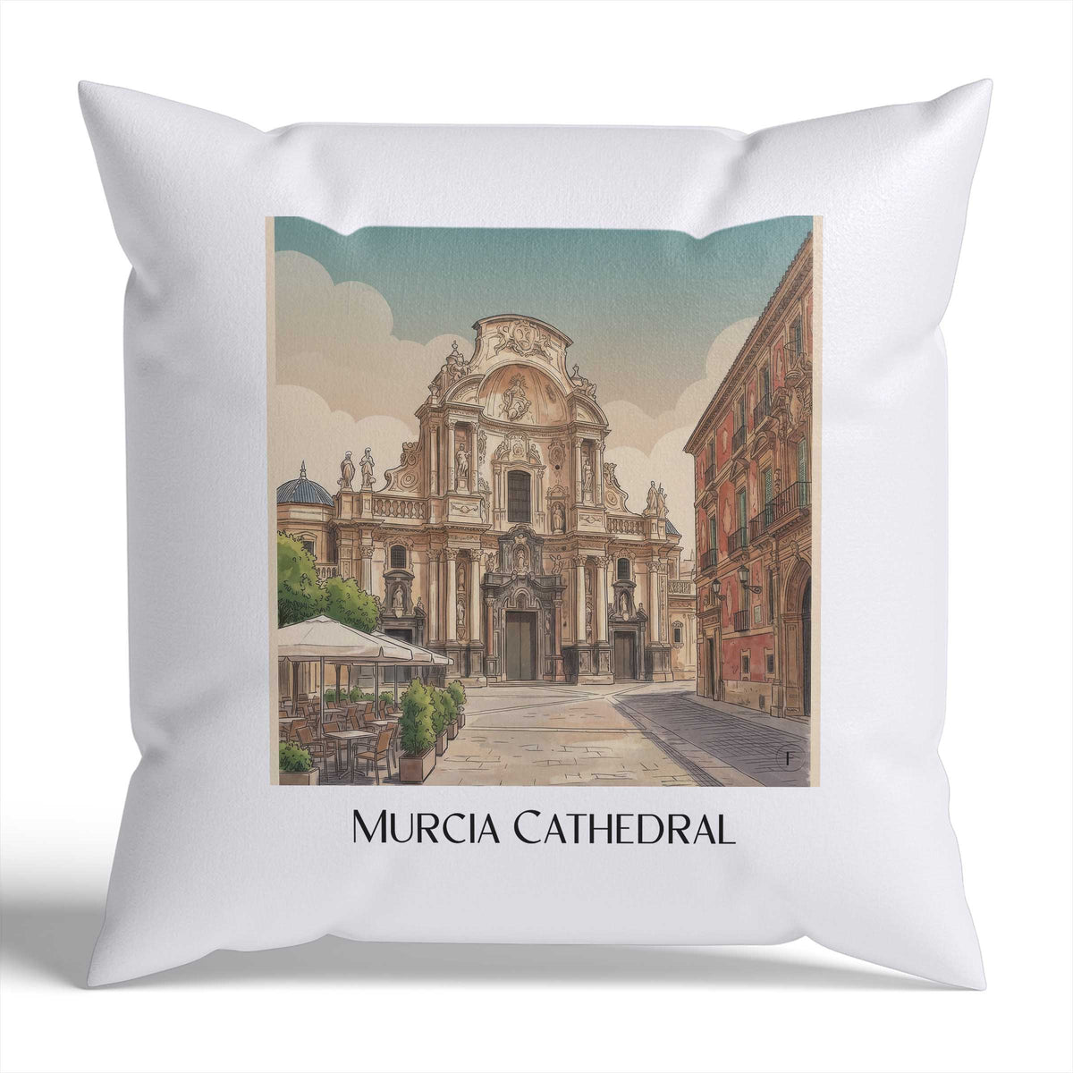 Catedral de Murcia Kissenhülle - Zierkissen Bezug - Spanien - Spanien Kissen bzw. Kissenbezug im Aquarell Stil - favplace