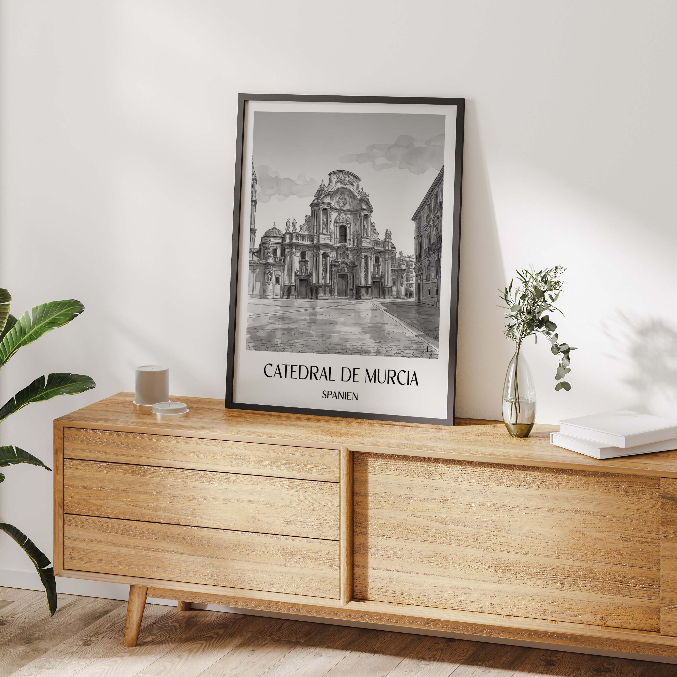 catedral-de-murcia-spanien-spanien-poster-aquarell-schwarz-weiss