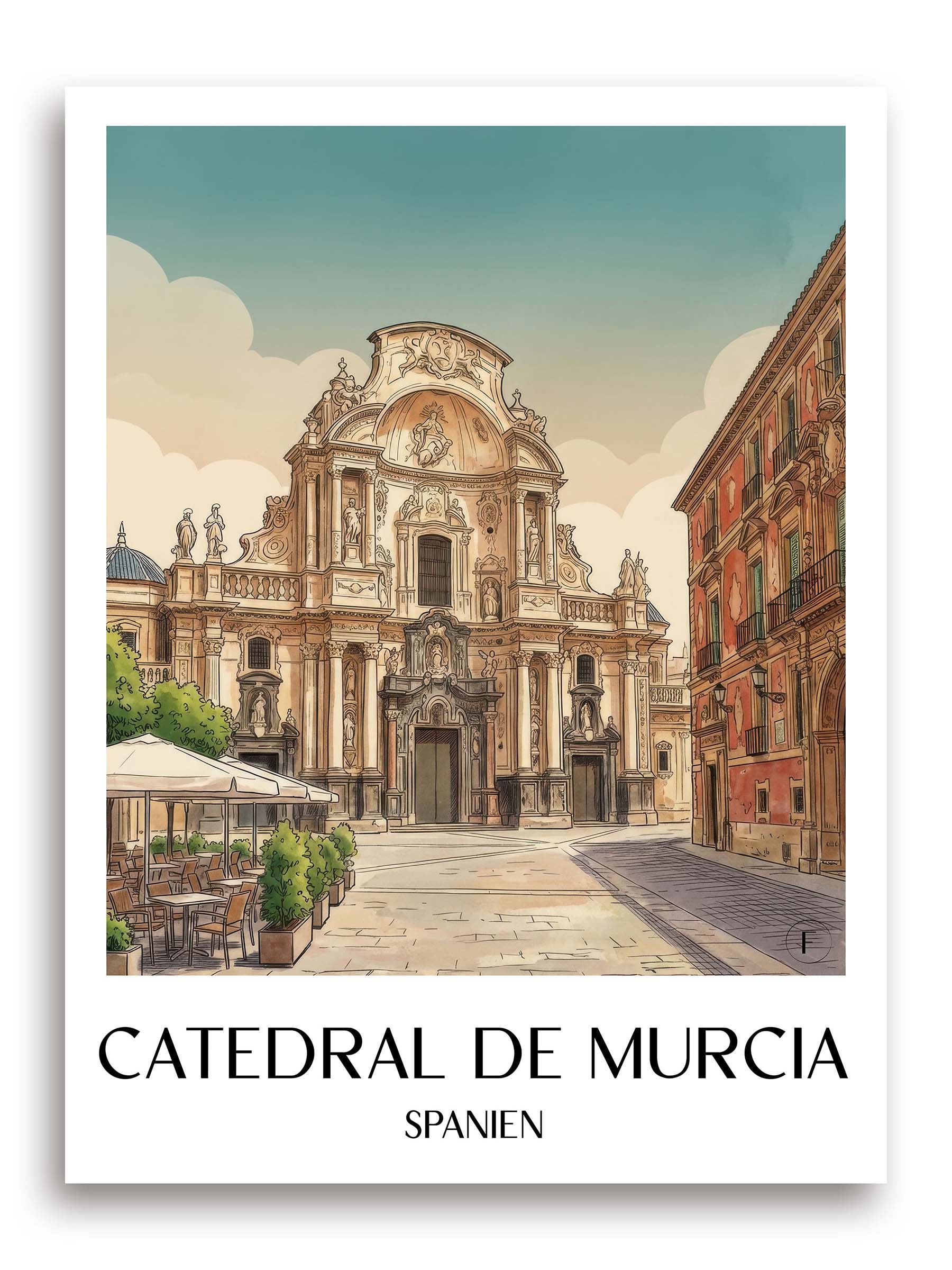 catedral-de-murcia-spanien-spanien-poster-aquarell