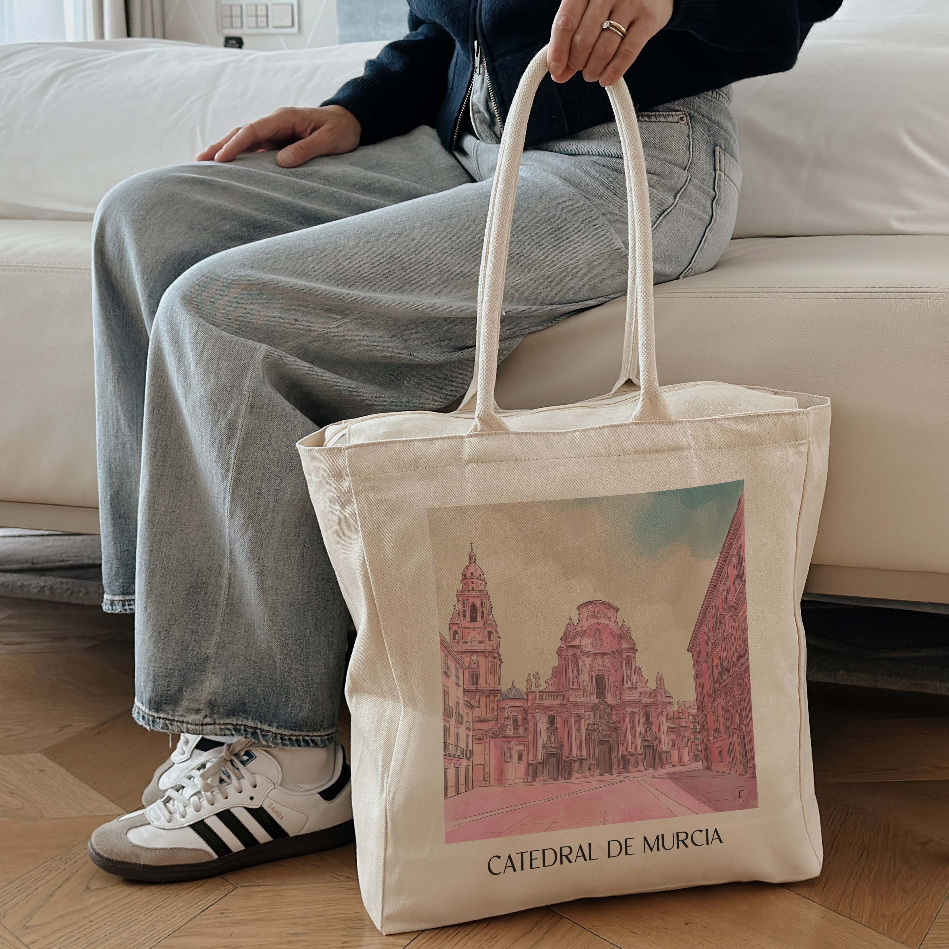 catedral-de-murcia-spanien-spanien-einkaufstasche-aquarell-pink-rosa