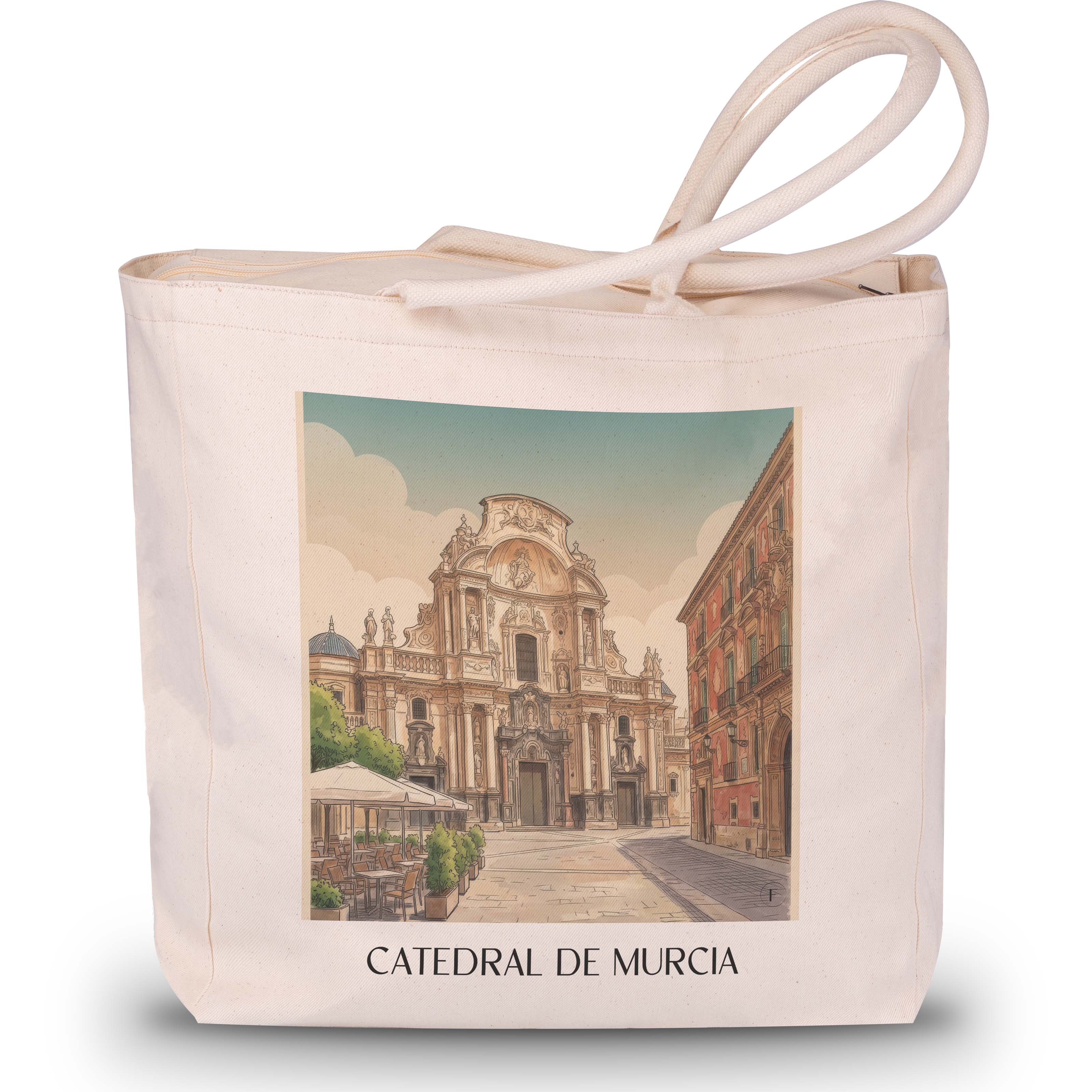 catedral-de-murcia-spanien-spanien-einkaufstasche-aquarell