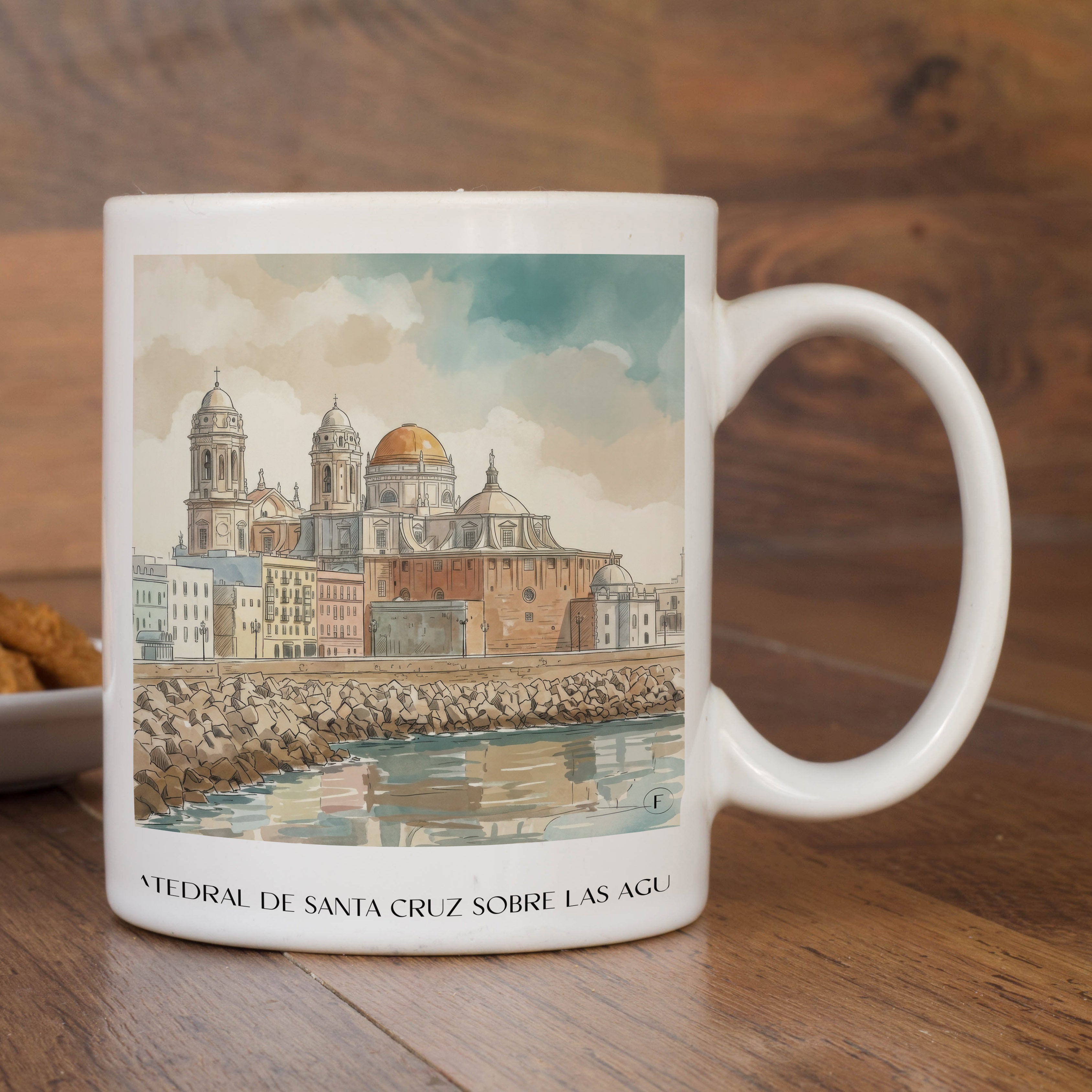 catedral-de-santa-cruz-sobre-las-aguas-cádiz-spanien-kaffeebecher-aquarell
