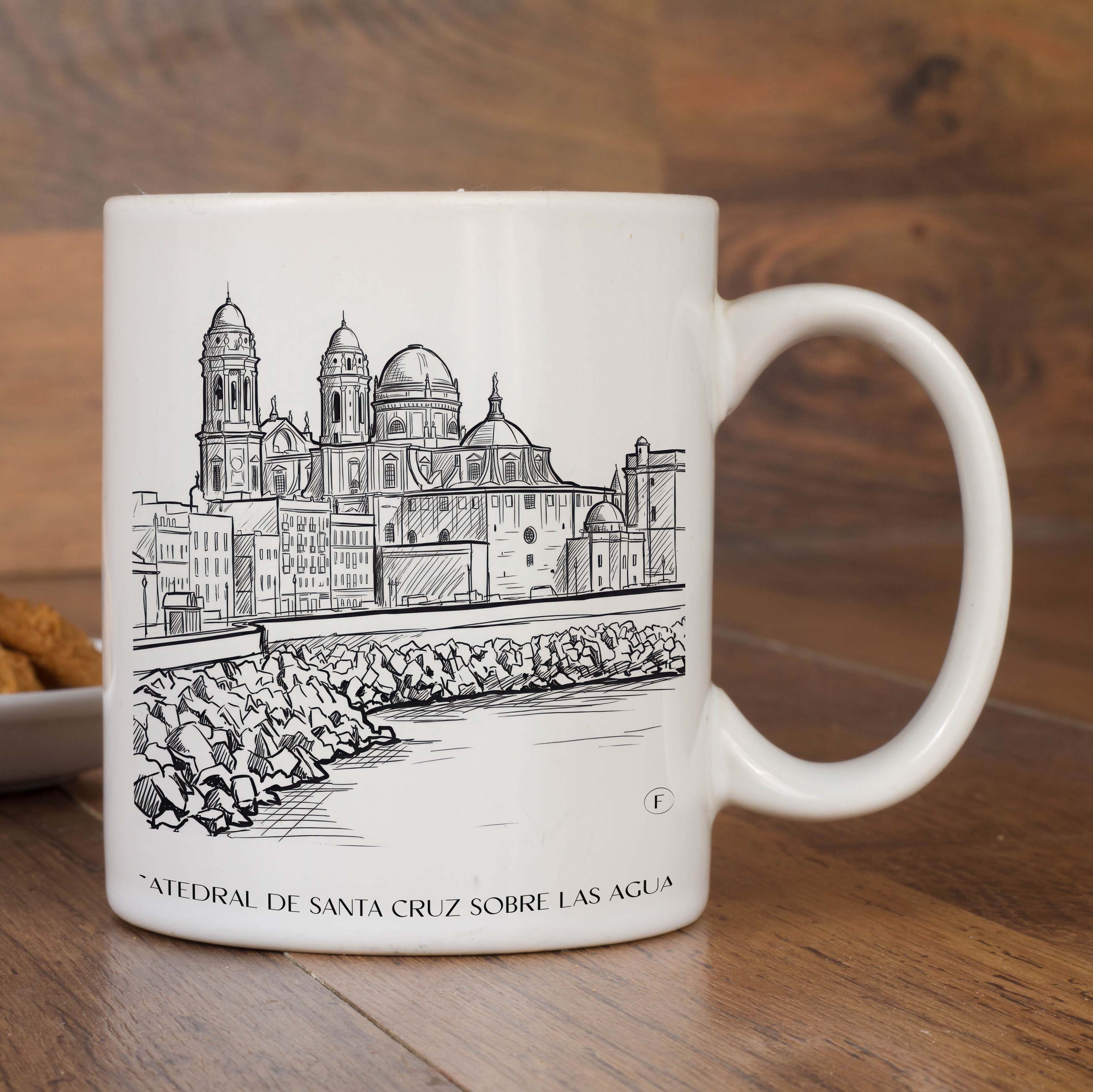 catedral-de-santa-cruz-sobre-las-aguas-cádiz-spanien-kaffeebecher-skizze