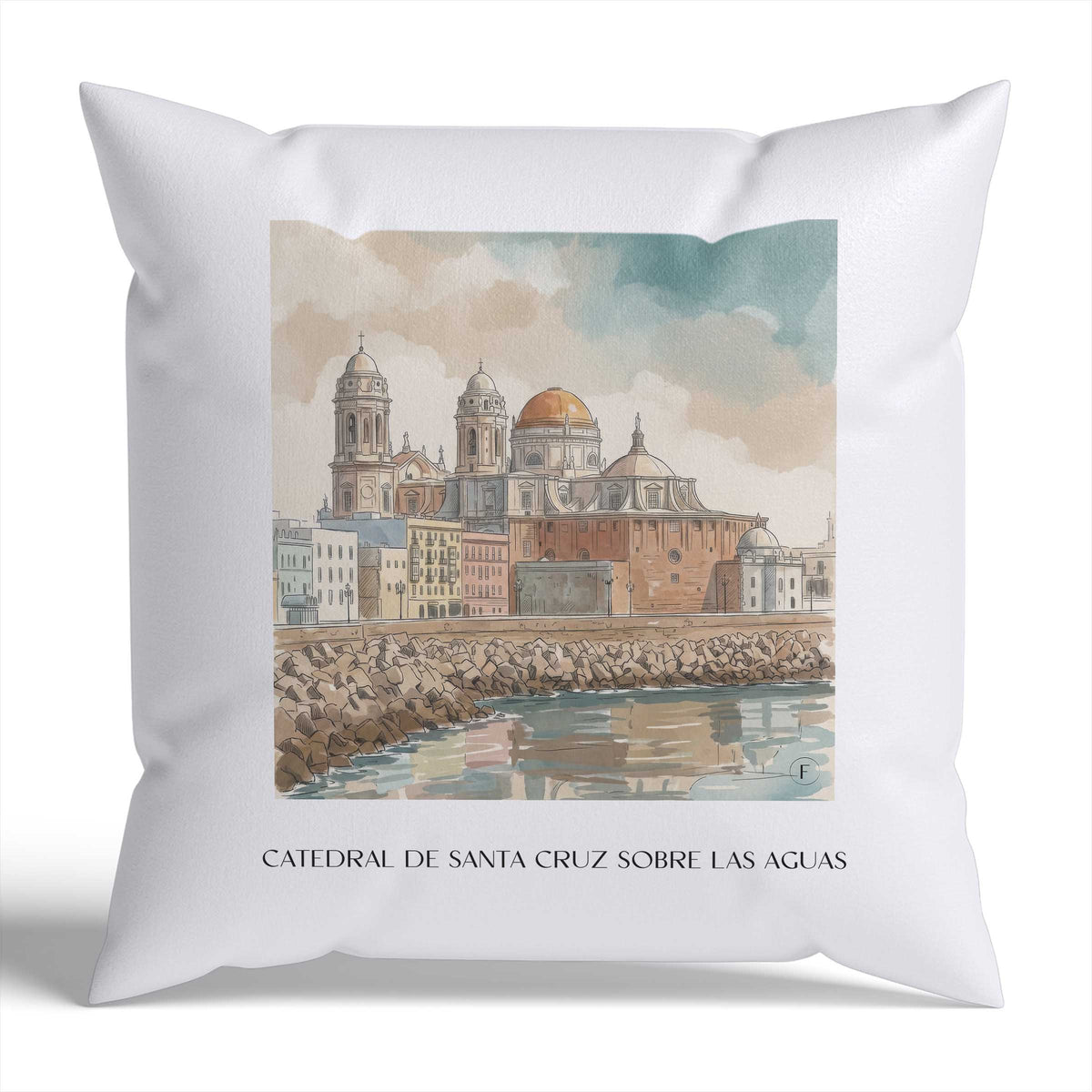 catedral-de-santa-cruz-sobre-las-aguas-cádiz-spanien-kissenbezug-aquarell