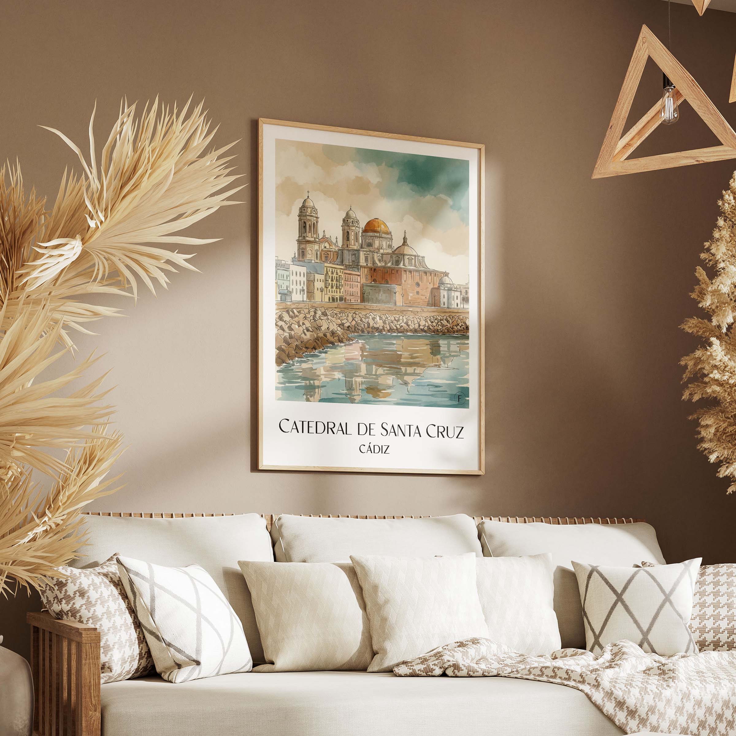 catedral-de-santa-cruz-sobre-las-aguas-cádiz-spanien-poster-aquarell
