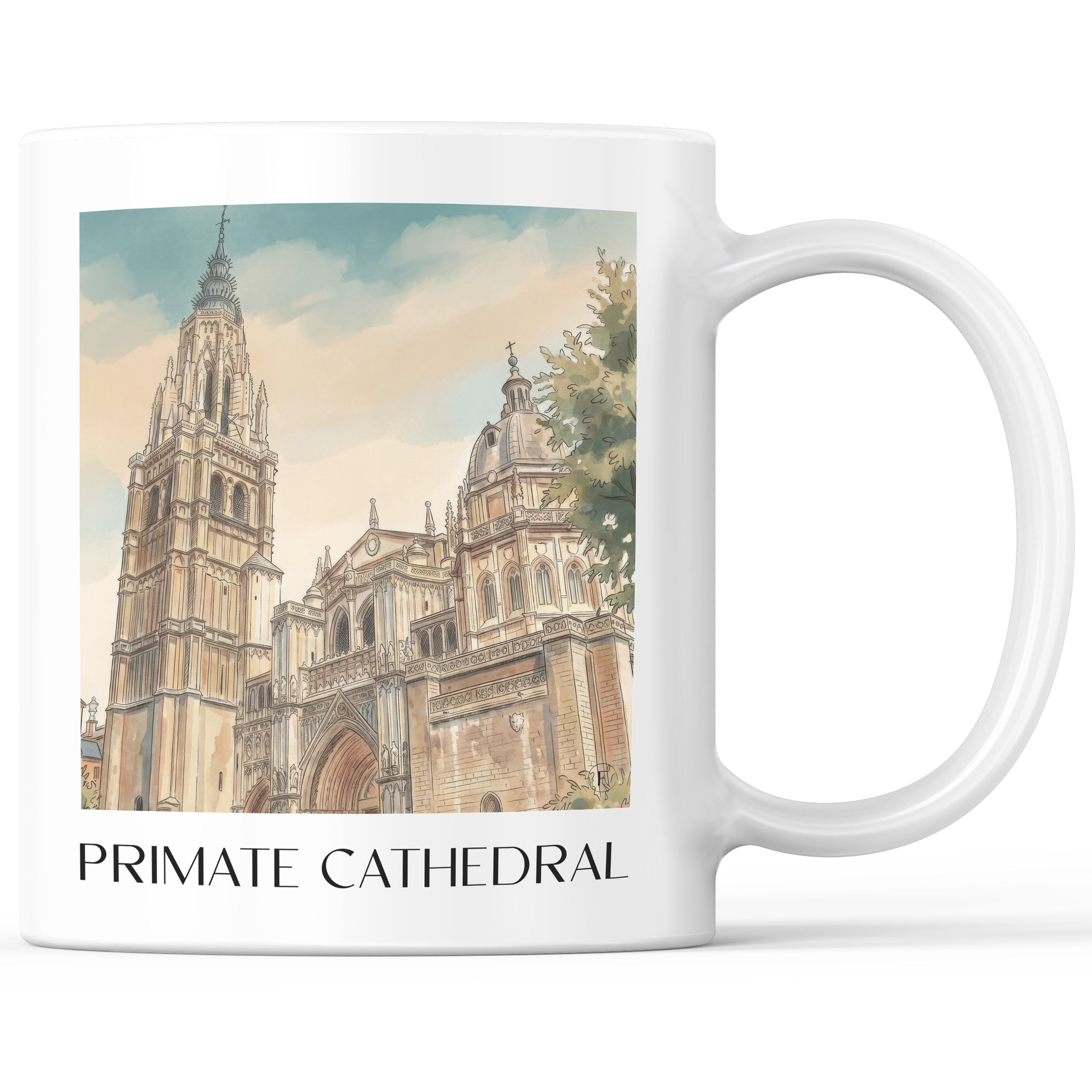 Catedral de Santa María Kaffeebecher - Toledo - Spanien Becher - Kaffeetasse im Aquarell Stil - favplace