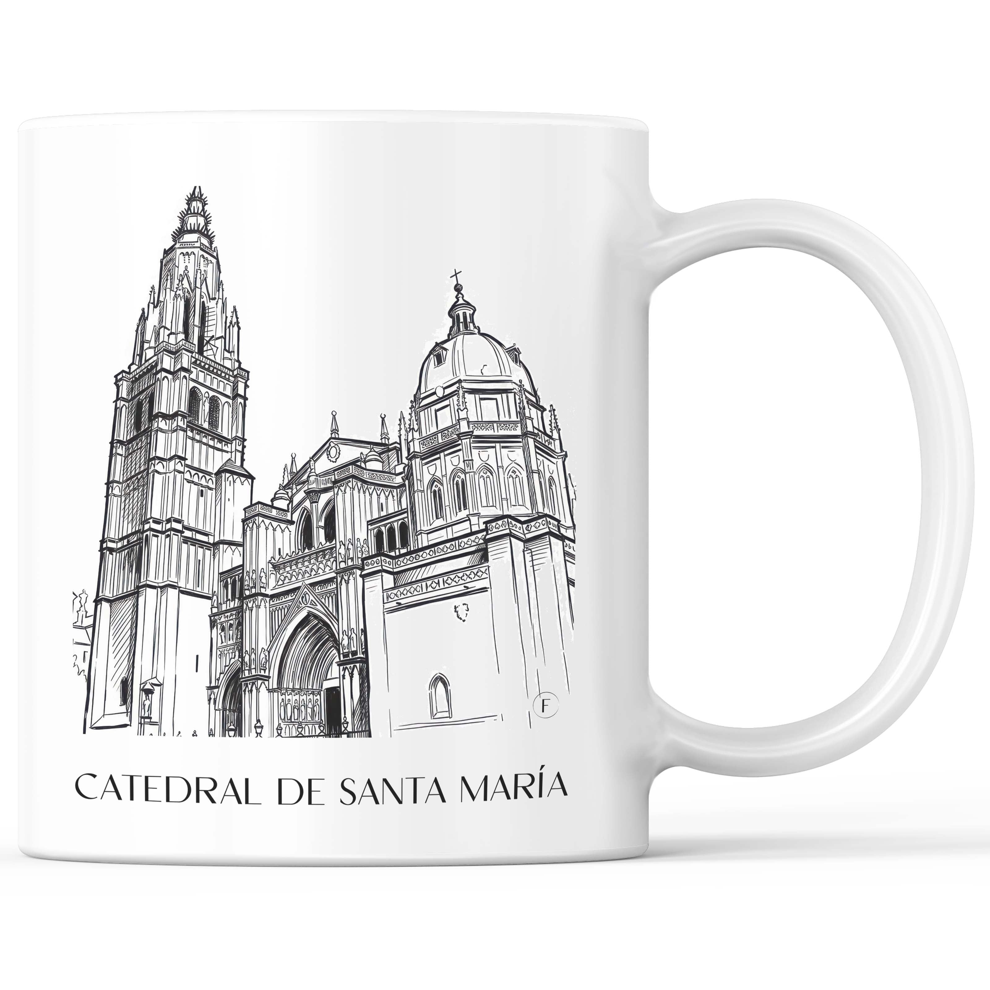 Catedral de Santa María Kaffeebecher - Toledo - Spanien Becher - Kaffeetasse im Skizze Stil - favplace