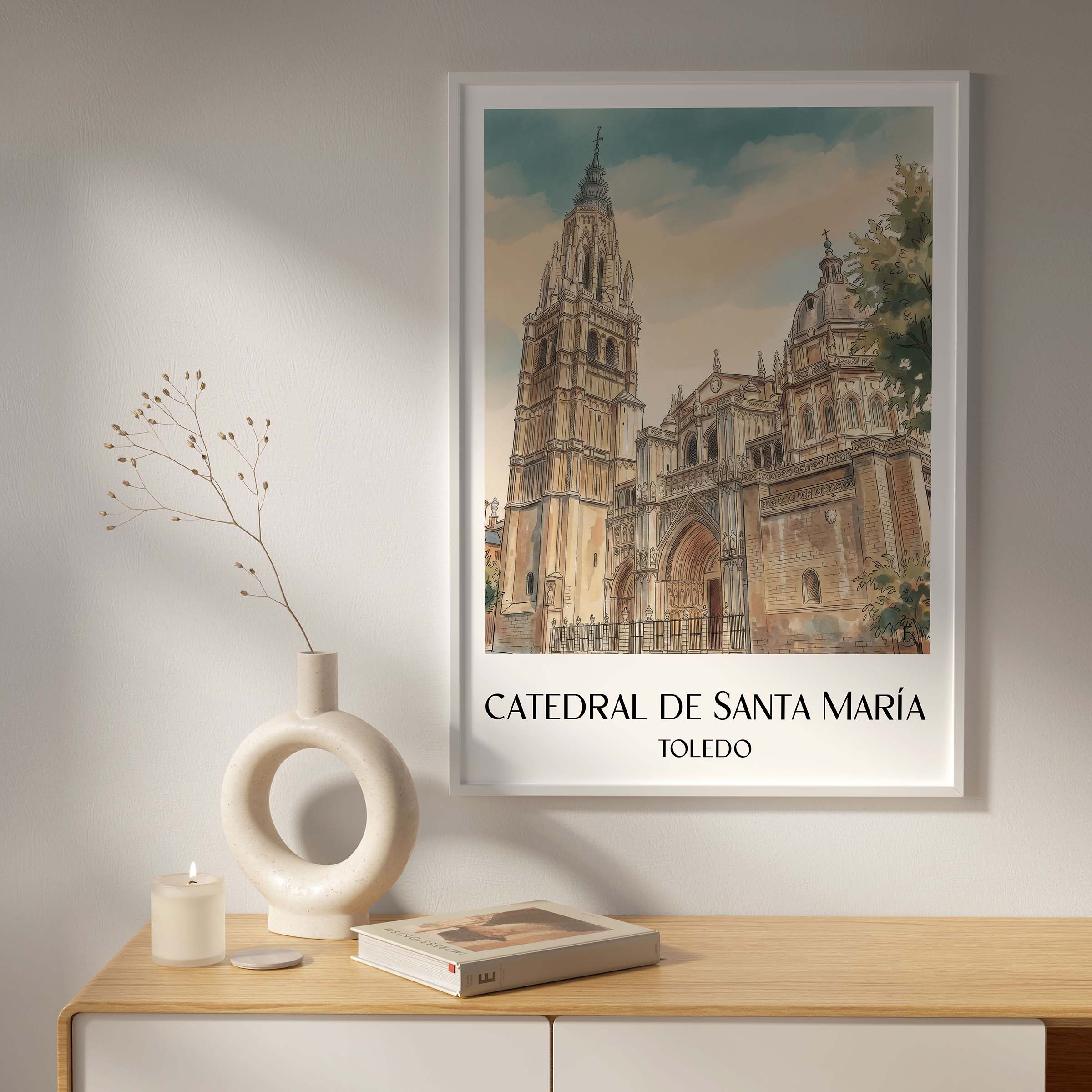 catedral-de-santa-maría-toledo-spanien-poster-aquarell