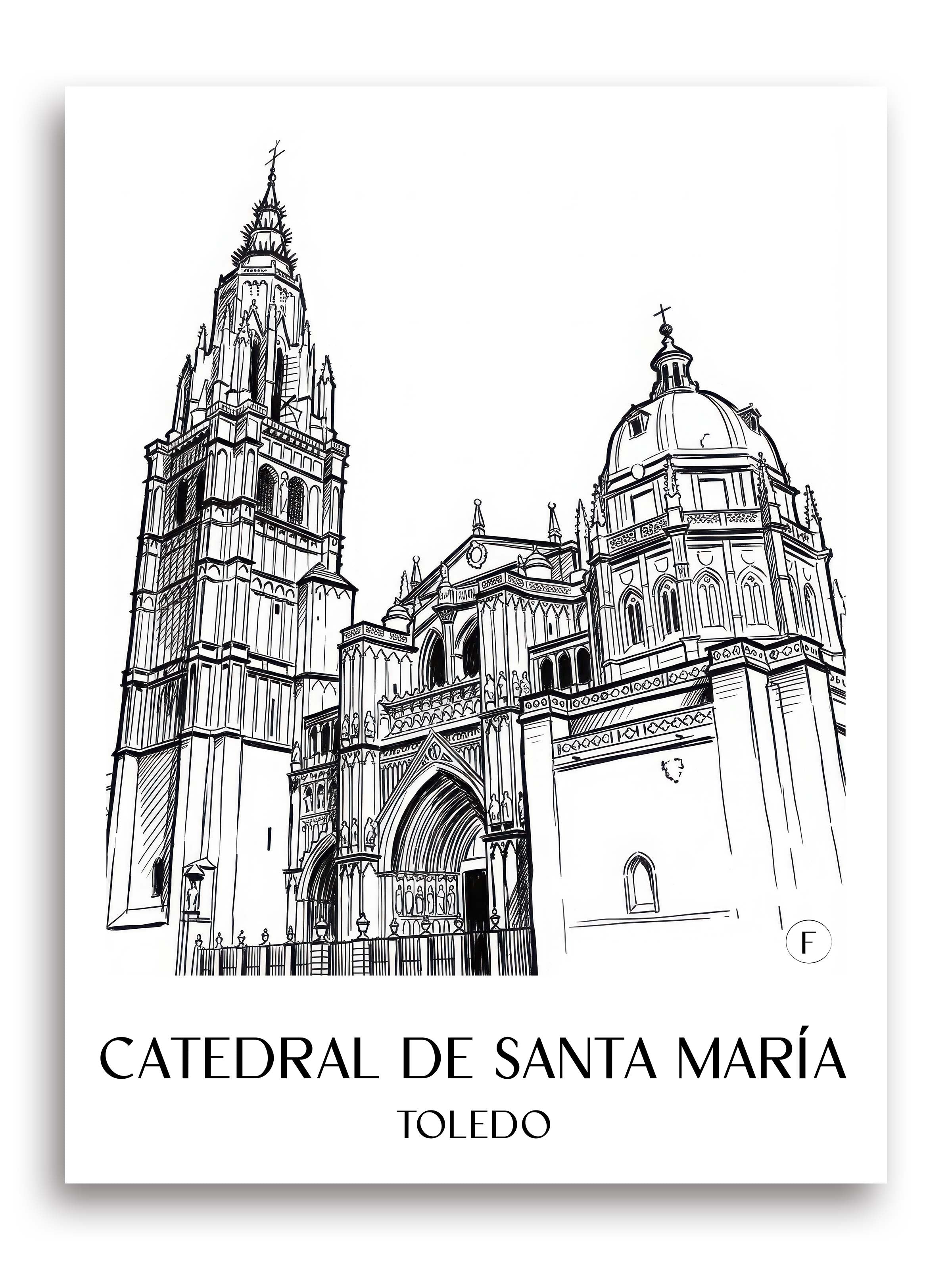 catedral-de-santa-maría-toledo-spanien-poster-skizze