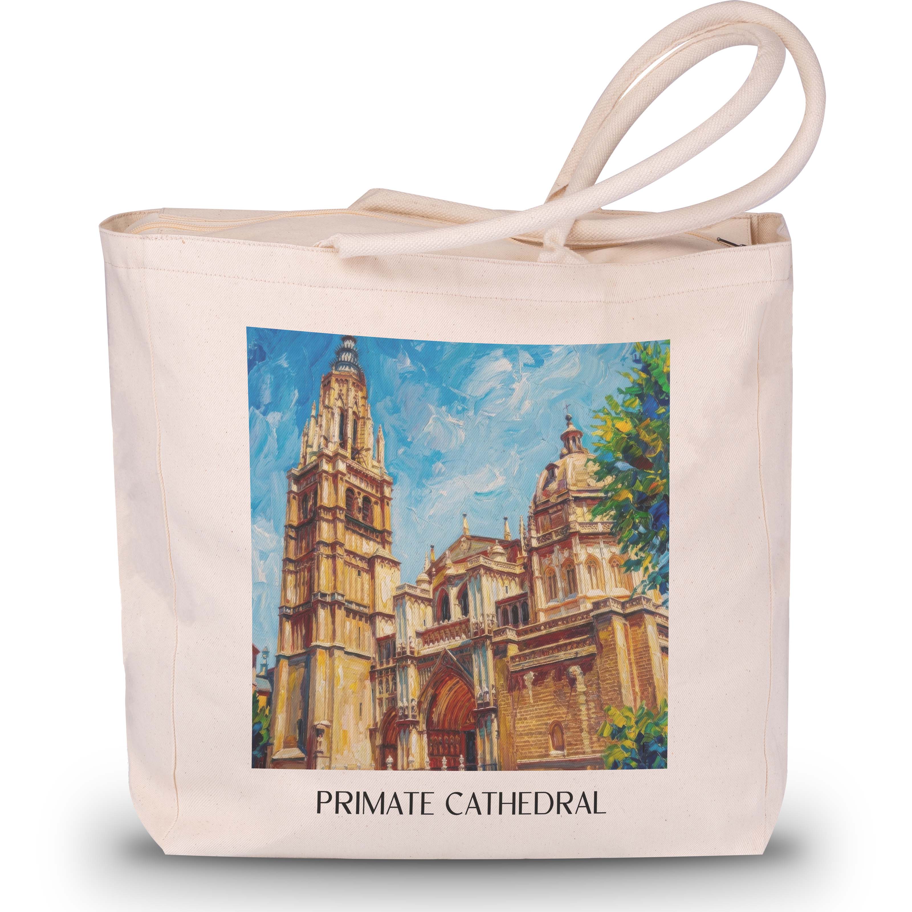 Catedral de Santa María Shopping Tasche - Toledo - Spanien Tote Bag - Einkaufstasche im Ölgemälde Stil - favplace