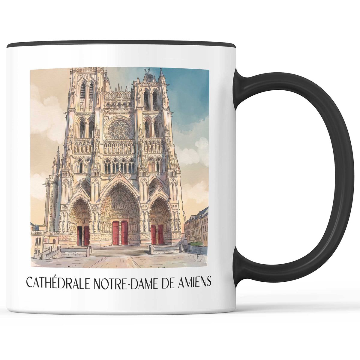 cathédrale-notre-dame-amiens-frankreich-kaffeebecher-aquarell
