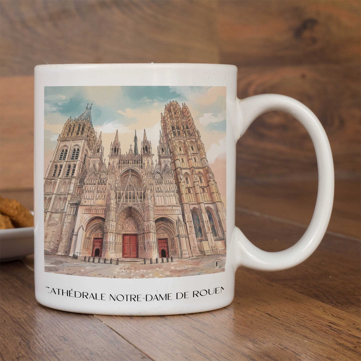 cathédrale-notre-dame-rouen-frankreich-kaffeebecher-aquarell