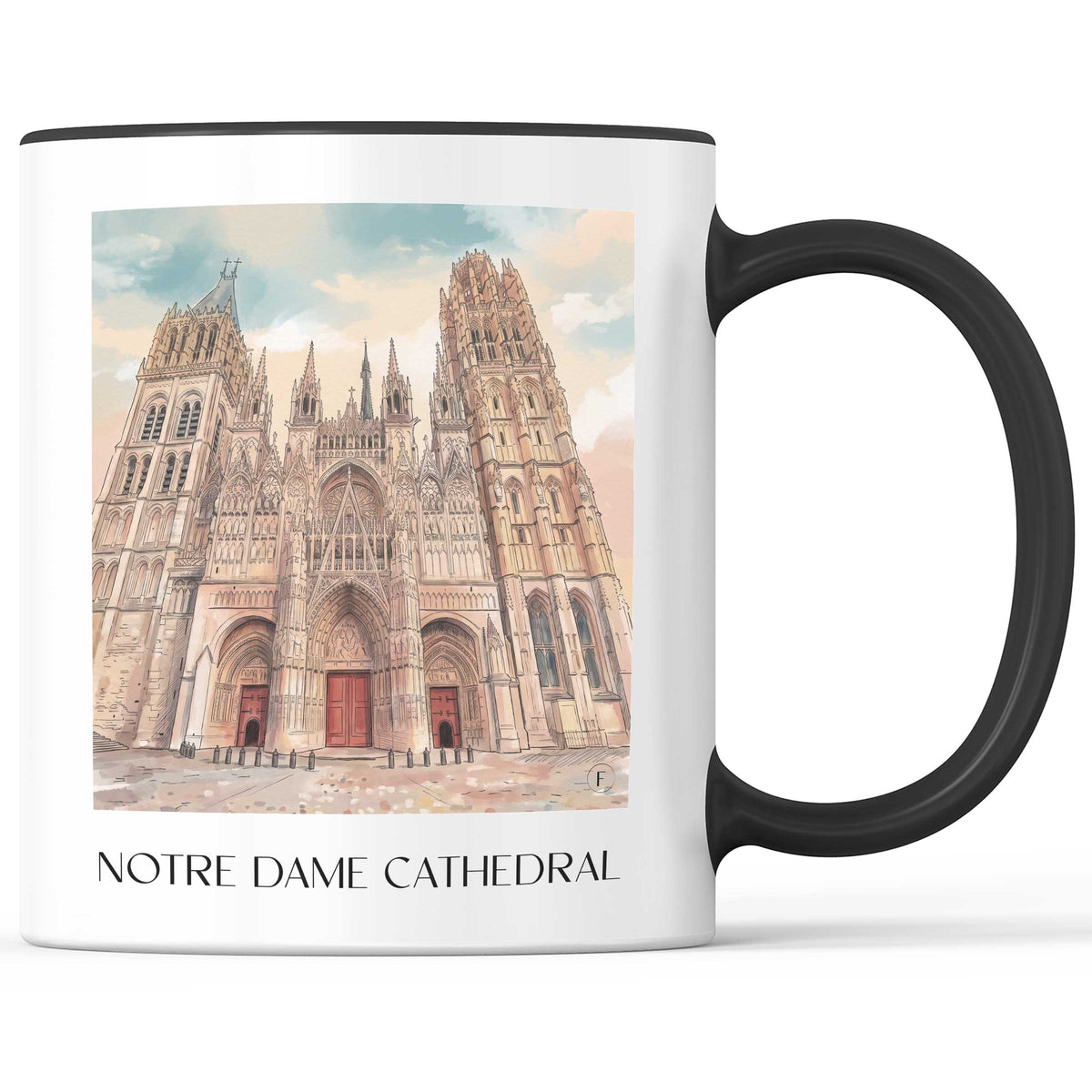 Cathédrale Notre-Dame Kaffeebecher - Rouen - Frankreich Becher - Kaffeetasse im Aquarell Stil
