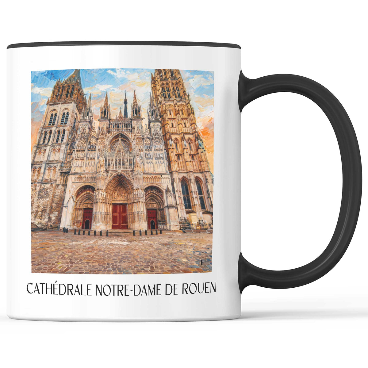 cathédrale-notre-dame-rouen-frankreich-kaffeebecher-oil-painting-oelgemaelde