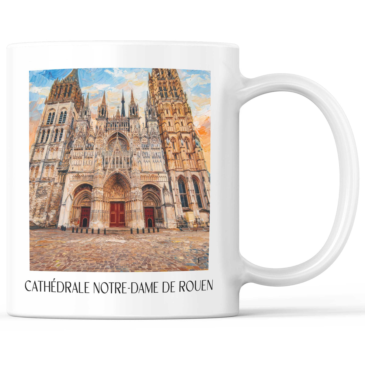 Cathédrale Notre-Dame Kaffeebecher - Rouen - Frankreich Becher - Kaffeetasse im Ölgemälde Stil - favplace
