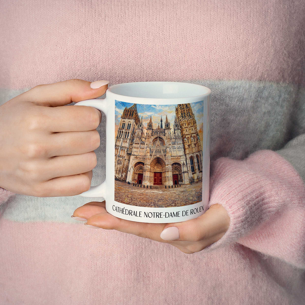 cathédrale-notre-dame-rouen-frankreich-kaffeebecher-oil-painting-oelgemaelde