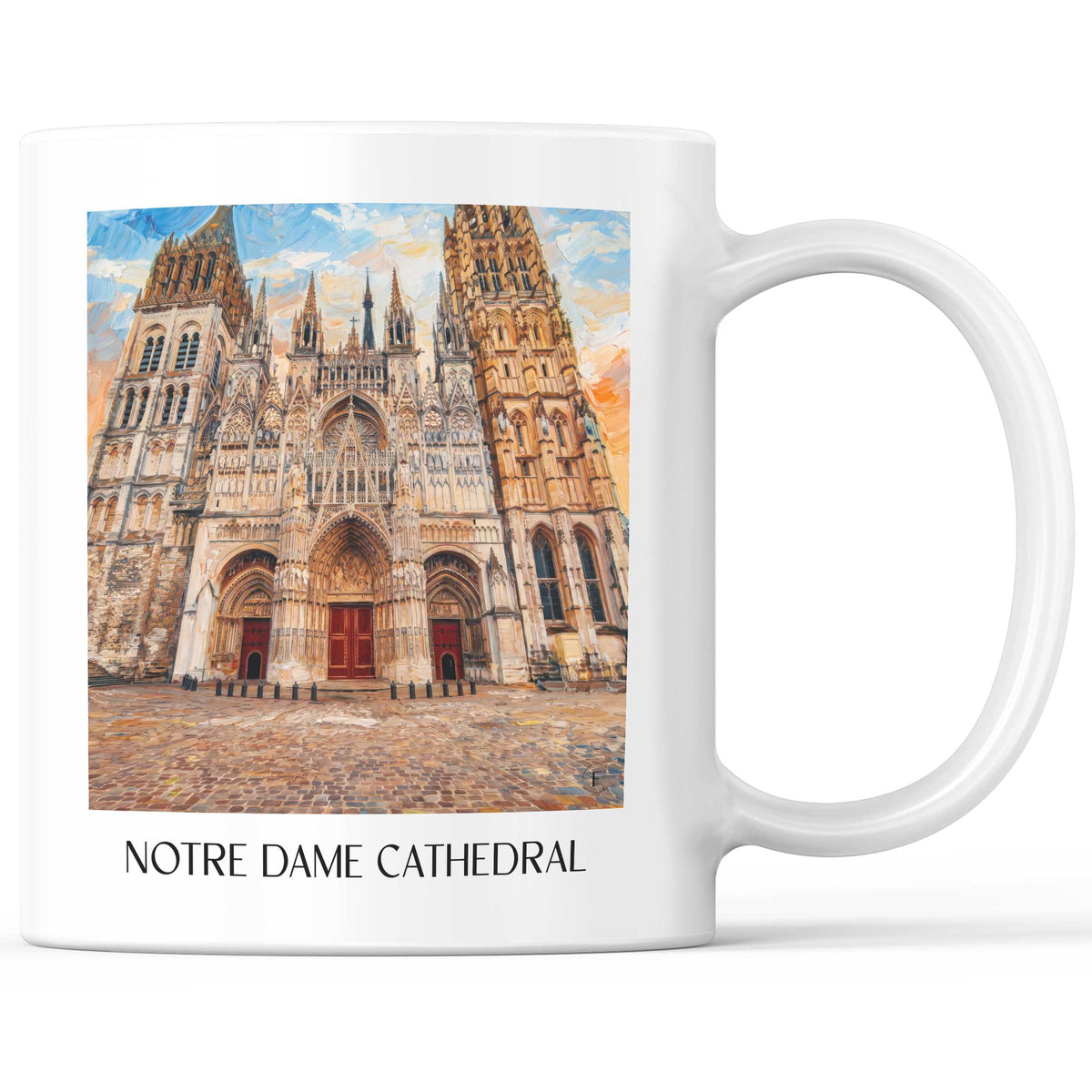 Cathédrale Notre-Dame Kaffeebecher - Rouen - Frankreich Becher - Kaffeetasse im Ölgemälde Stil - favplace