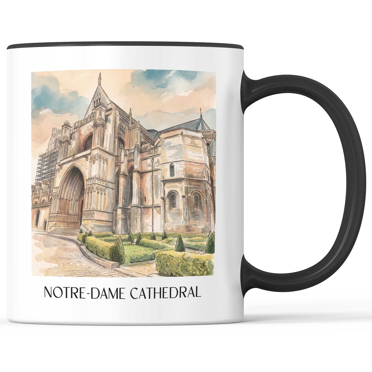 Cathédrale Notre-Dame Kaffeebecher - Saint-Omer - Frankreich Becher - Kaffeetasse im Aquarell Stil - favplace