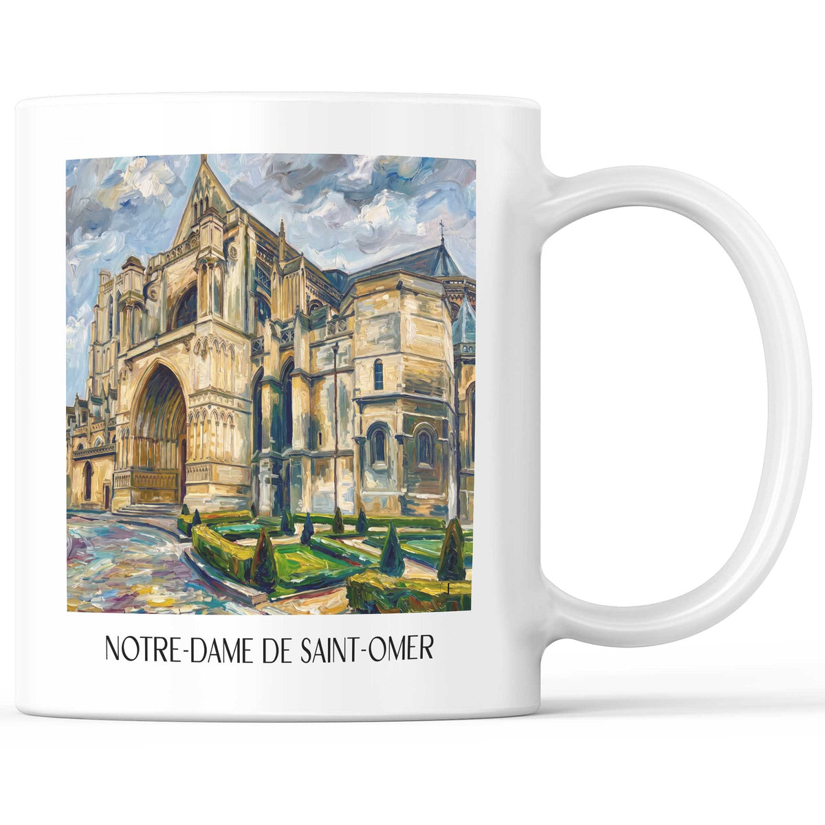 cathédrale-notre-dame-saint-omer-frankreich-kaffeebecher-oil-painting-oelgemaelde
