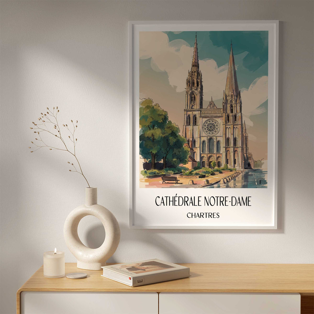 cathédrale-notre-dame-chartres-frankreich-poster-aquarell