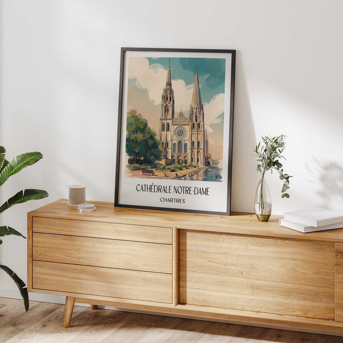 cathédrale-notre-dame-chartres-frankreich-poster-aquarell