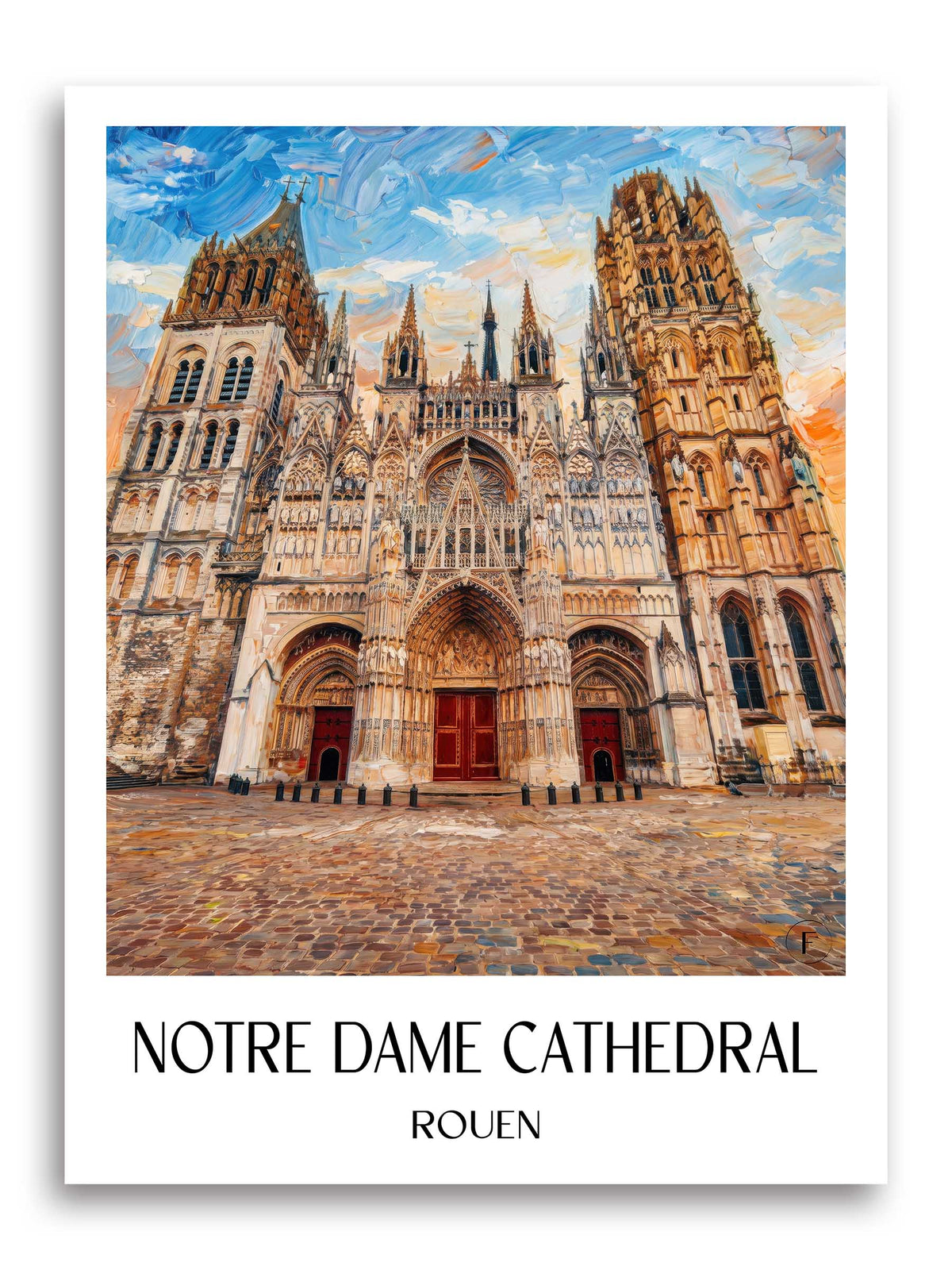 Cathédrale Notre-Dame Poster - Rouen - Frankreich Kunstdruck - Ölgemälde von A4 bis A1 - favplace
