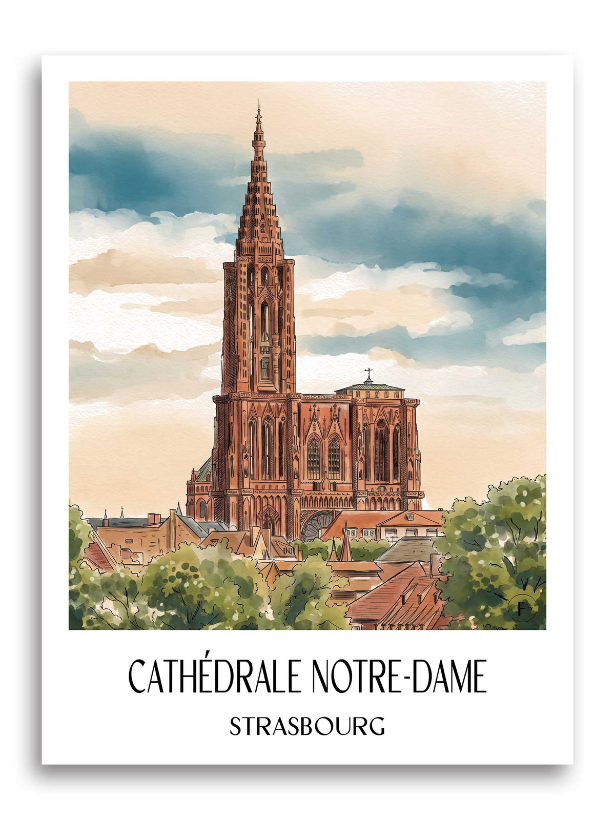 cathédrale-notre-dame-strasbourg-frankreich-poster-aquarell
