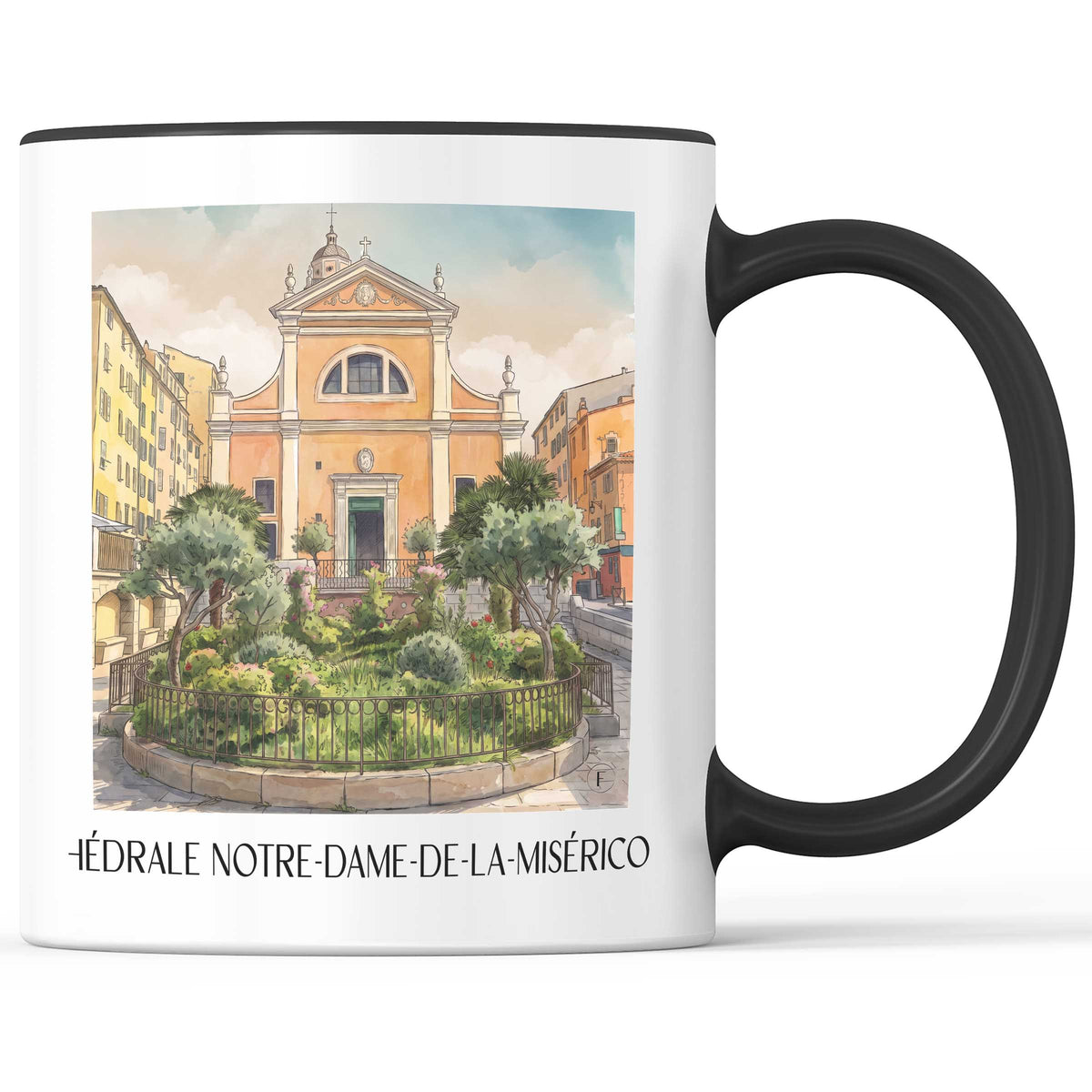 Cathédrale Notre-Dame-de-la-Miséricorde Kaffeebecher - Ajaccio - Frankreich Becher - Kaffeetasse im Aquarell Stil - favplace