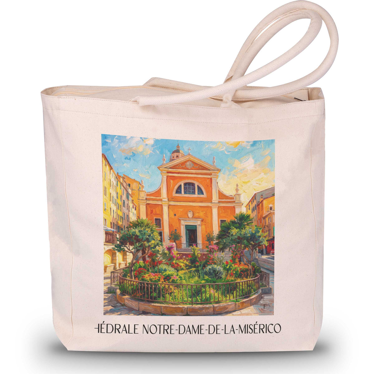 Cathédrale Notre-Dame-de-la-Miséricorde Shopping Tasche - Ajaccio - Frankreich Tote Bag - Einkaufstasche im Ölgemälde Stil