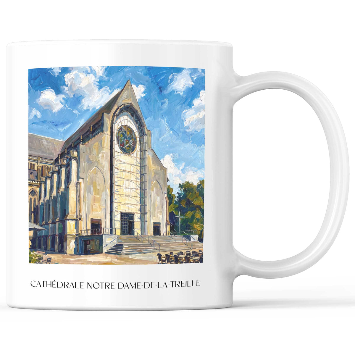 Cathédrale Notre-Dame-de-la-Treille Kaffeebecher - Lille - Frankreich Becher - Kaffeetasse im Ölgemälde Stil - favplace