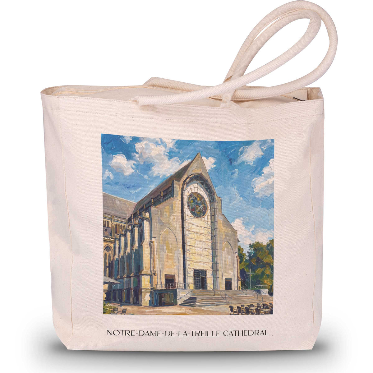 Cathédrale Notre-Dame-de-la-Treille Shopping Tasche - Lille - Frankreich Tote Bag - Einkaufstasche im Ölgemälde Stil - favplace