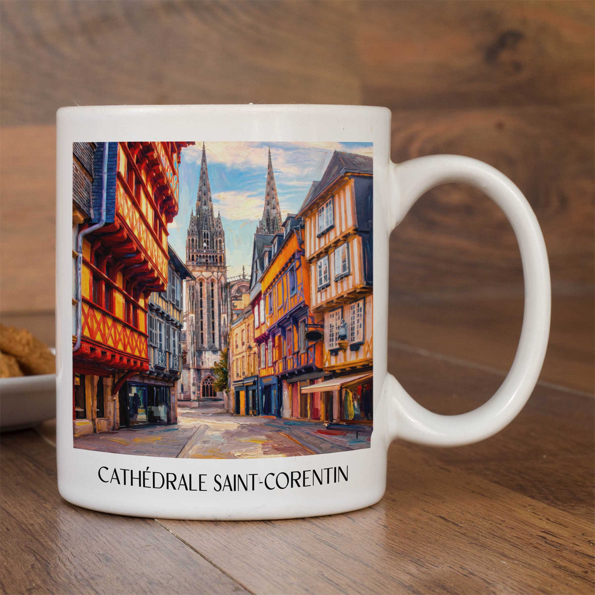 cathédrale-saint-corentin-quimper-frankreich-kaffeebecher-oil-painting-oelgemaelde