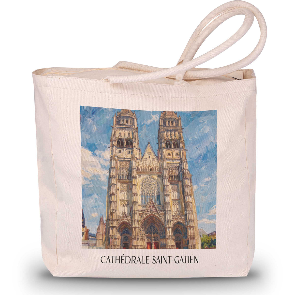 cathédrale-saint-gatien-tours-frankreich-einkaufstasche-oil-painting-oelgemaelde
