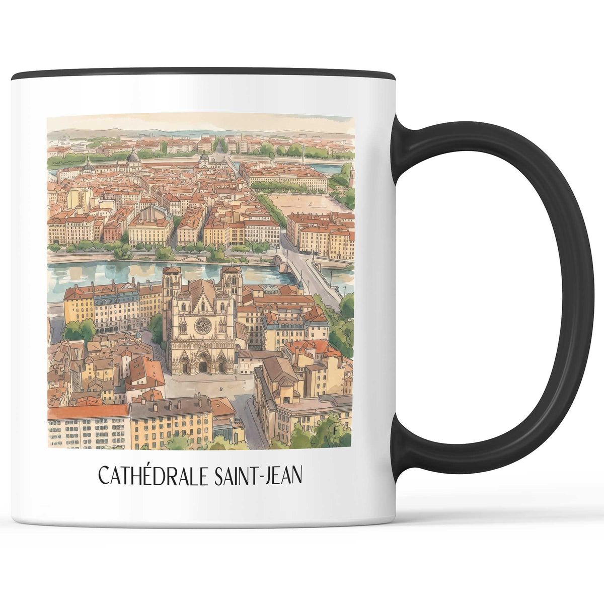 cathédrale-saint-jean-lyon-frankreich-kaffeebecher-aquarell
