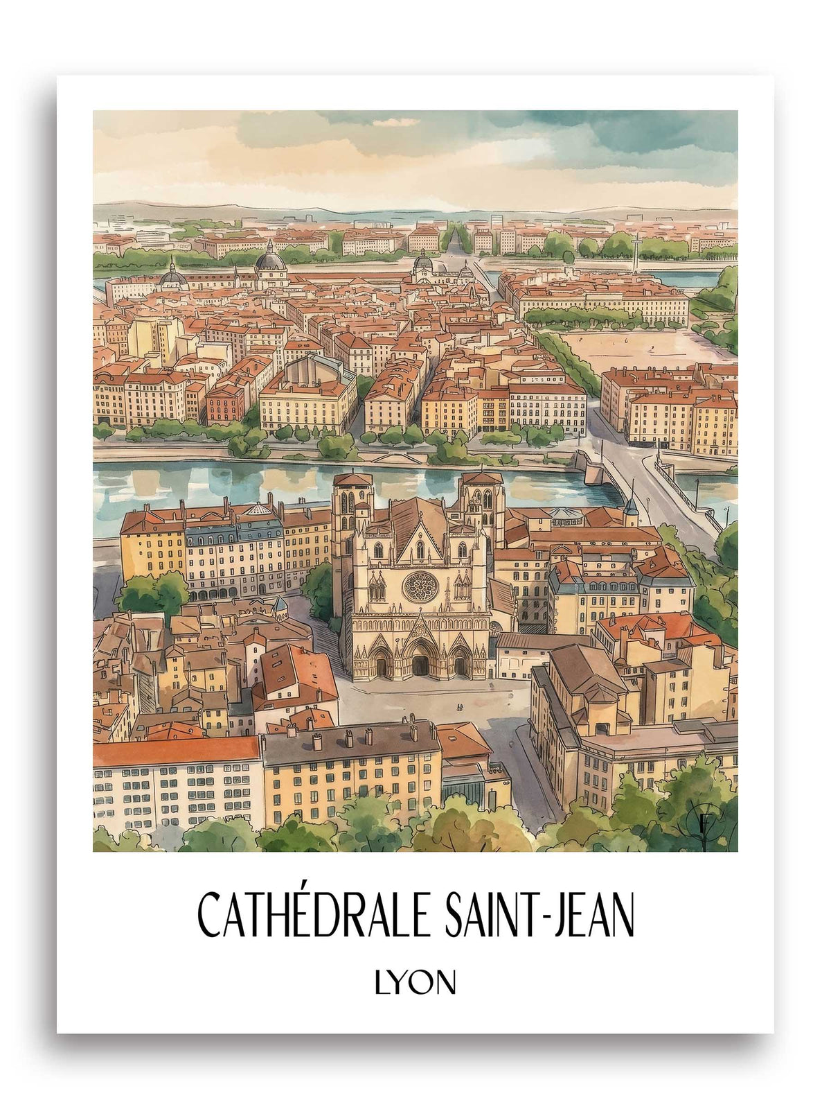 cathédrale-saint-jean-lyon-frankreich-poster-aquarell