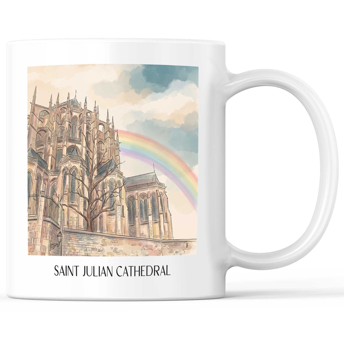Cathédrale Saint-Julien Kaffeebecher - Le Mans - Frankreich Becher - Kaffeetasse im Aquarell Stil - favplace