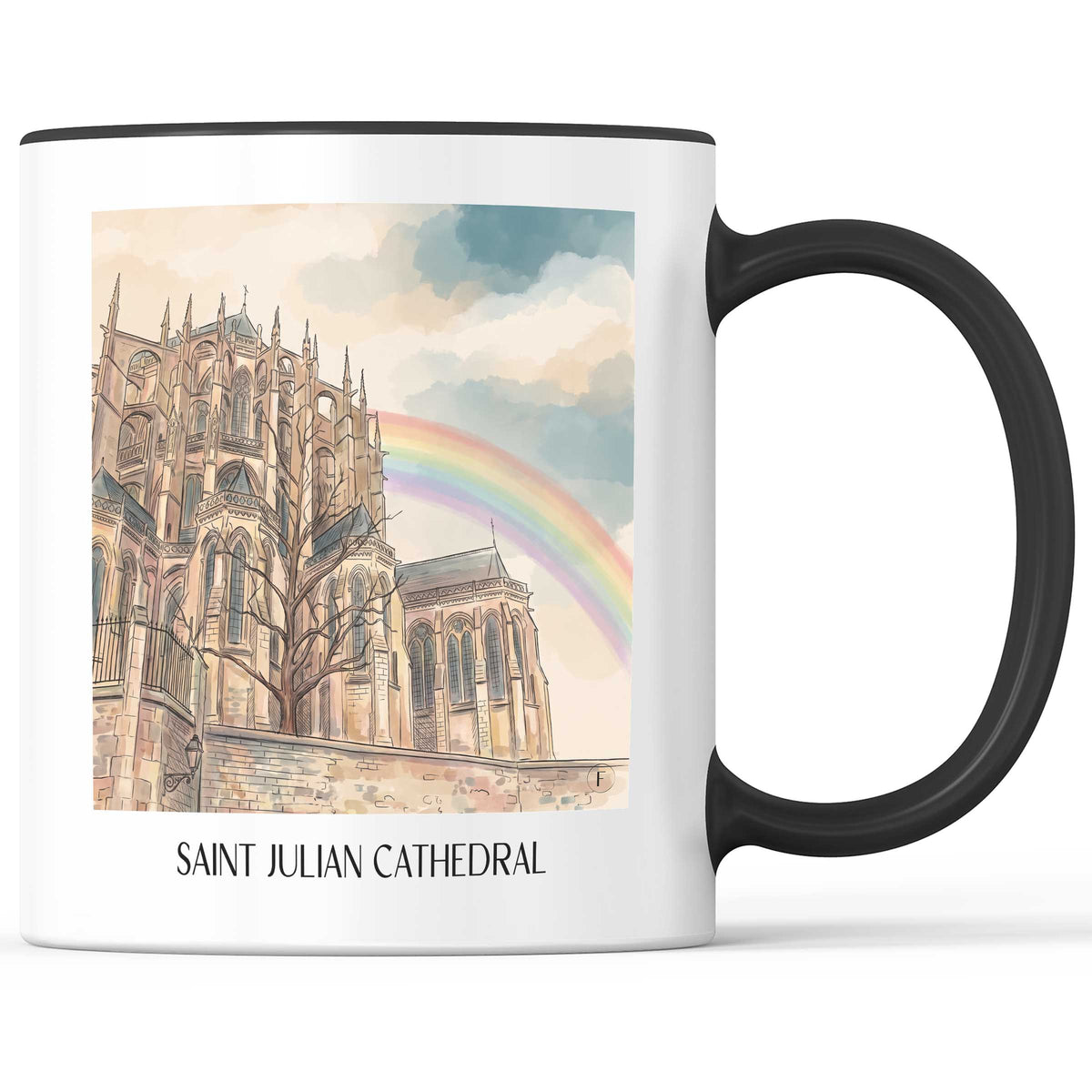 Cathédrale Saint-Julien Kaffeebecher - Le Mans - Frankreich Becher - Kaffeetasse im Aquarell Stil - favplace