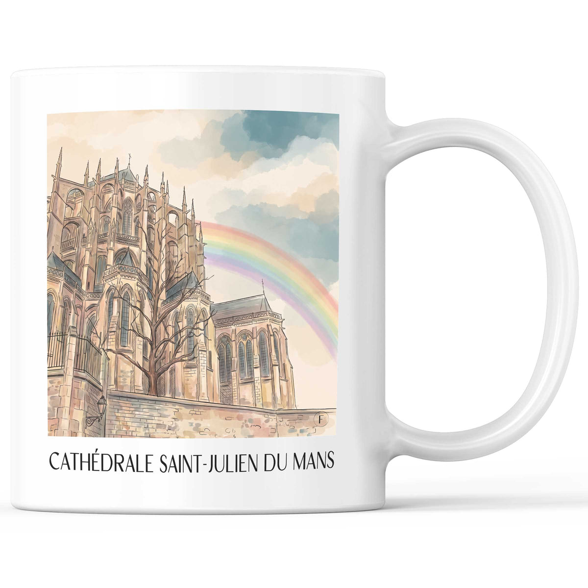 Cathédrale Saint-Julien Kaffeebecher - Le Mans - Frankreich Becher - Kaffeetasse im Aquarell Stil - favplace