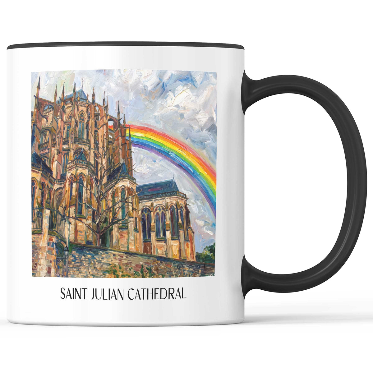 Cathédrale Saint-Julien Kaffeebecher - Le Mans - Frankreich Becher - Kaffeetasse im Ölgemälde Stil - favplace