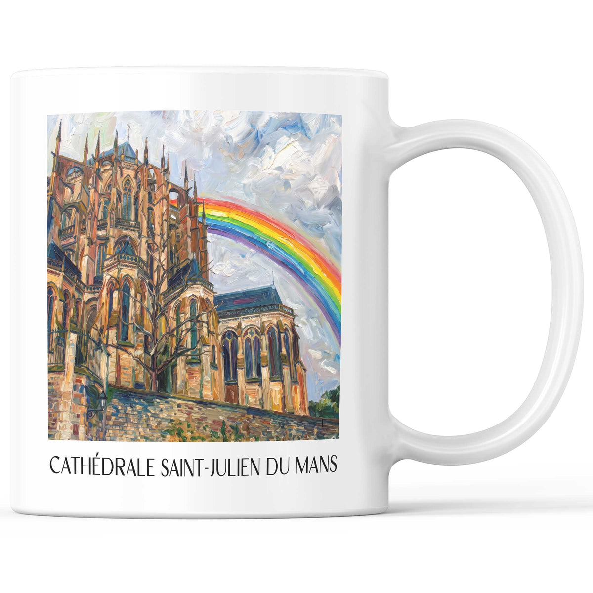 Cathédrale Saint-Julien Kaffeebecher - Le Mans - Frankreich Becher - Kaffeetasse im Ölgemälde Stil - favplace