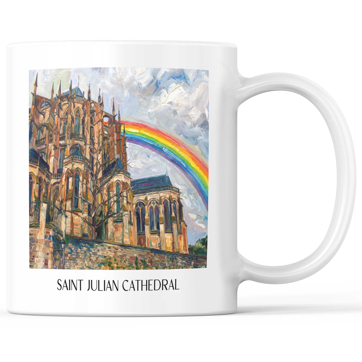 Cathédrale Saint-Julien Kaffeebecher - Le Mans - Frankreich Becher - Kaffeetasse im Ölgemälde Stil - favplace