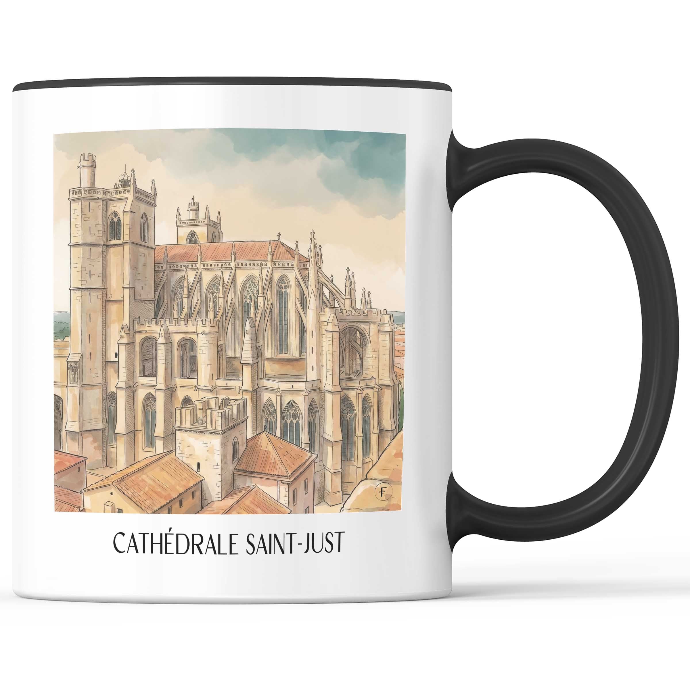 cathédrale-saint-just-narbonne-frankreich-kaffeebecher-aquarell