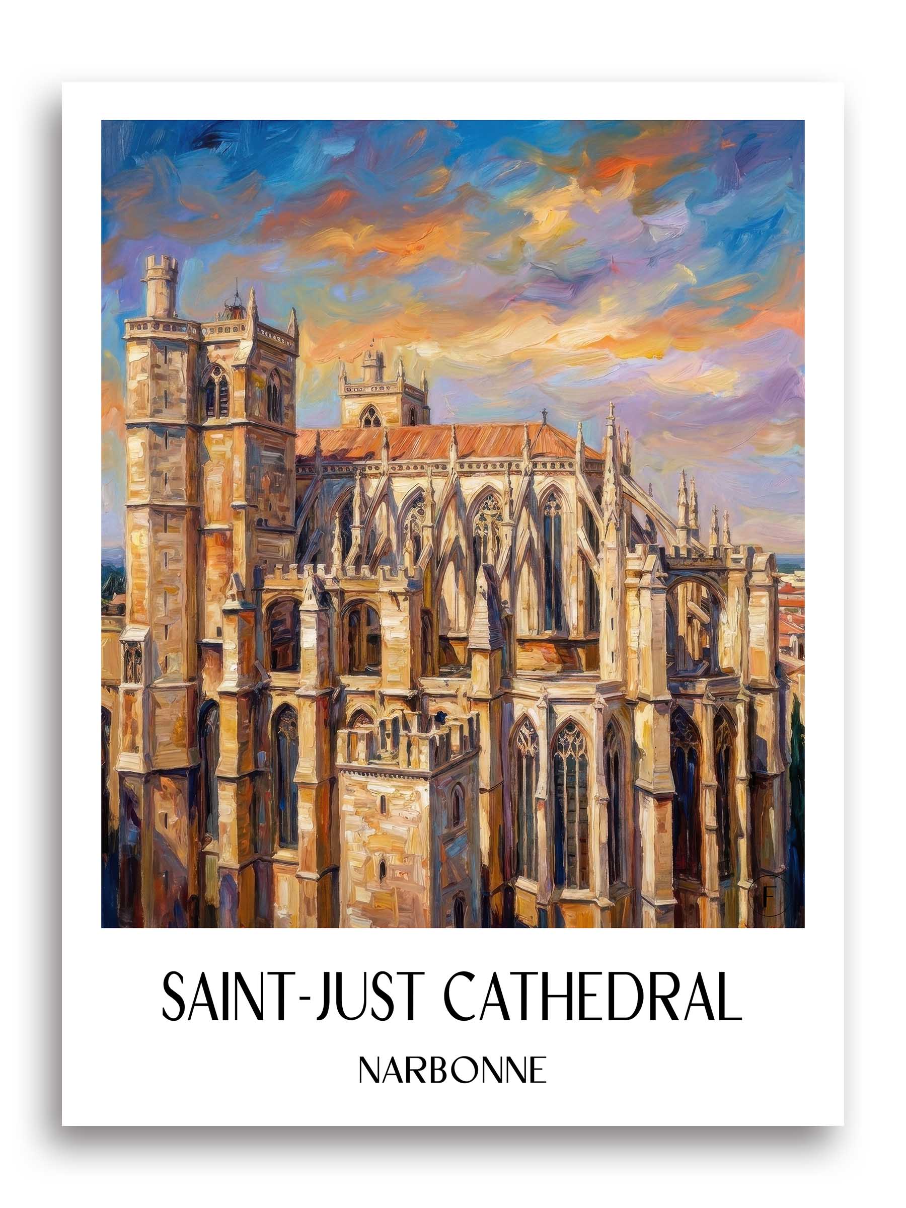 Cathédrale Saint-Just Poster - Narbonne - Frankreich Kunstdruck - Ölgemälde von A4 bis A1 - favplace