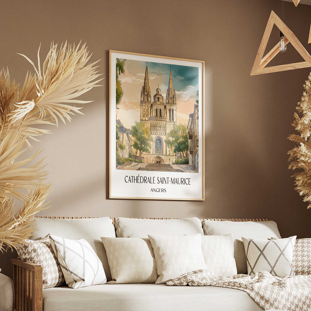 cathédrale-saint-maurice-angers-frankreich-poster-aquarell